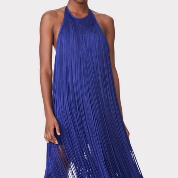 Herve Leger Purple Fringe Dress - Picture 2 of 5